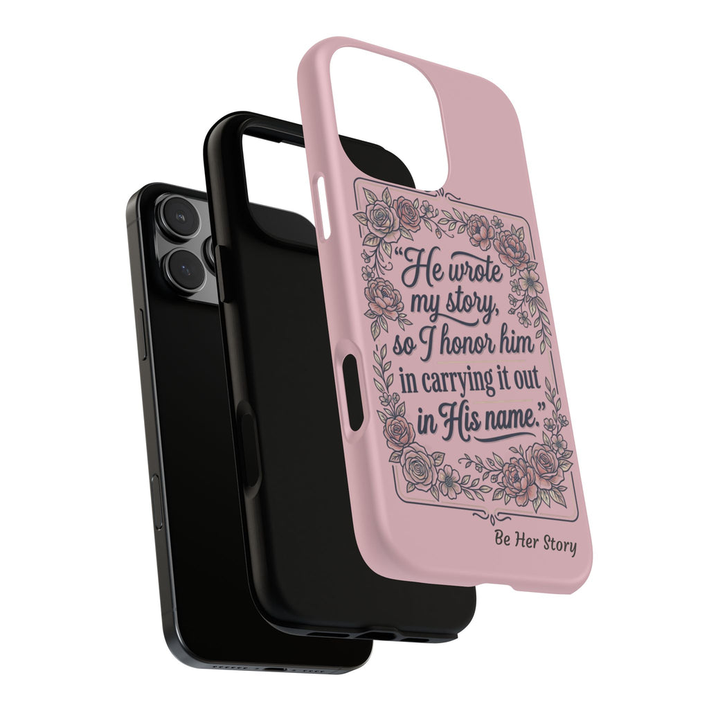 Floral Scripture iPhone Case — “He Wrote My Story” Christian Phone Case