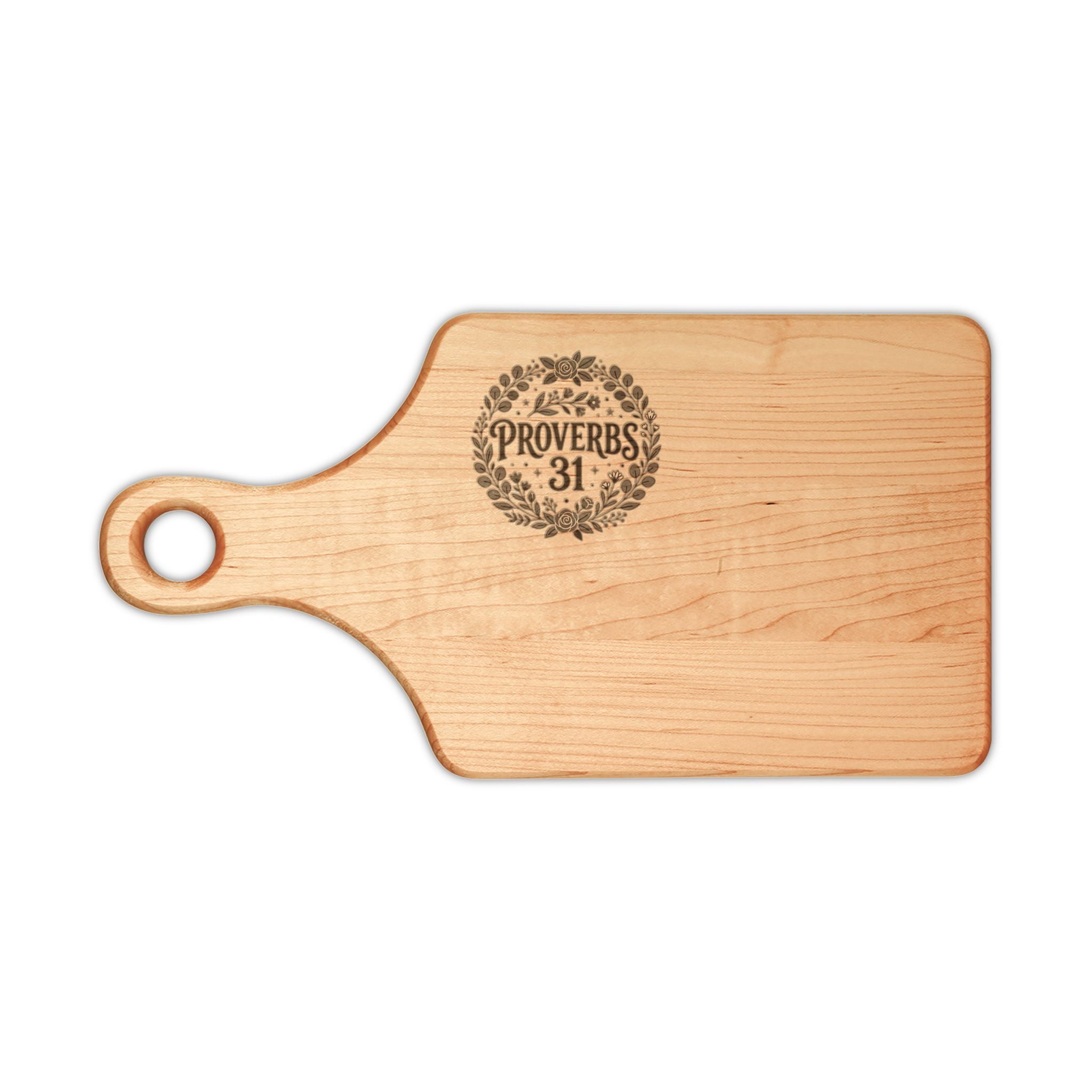 Proverbs 31 Engraved Wooden Cutting Board — Rustic Decorative Serving & Cheese Board