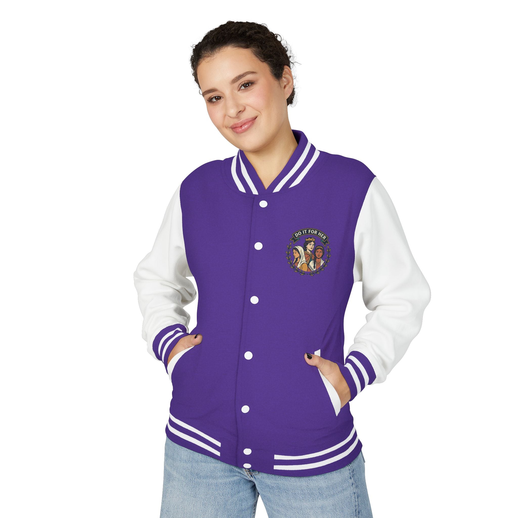 Letterman Jacket — Christian Girl Autumn Floral Chest Design