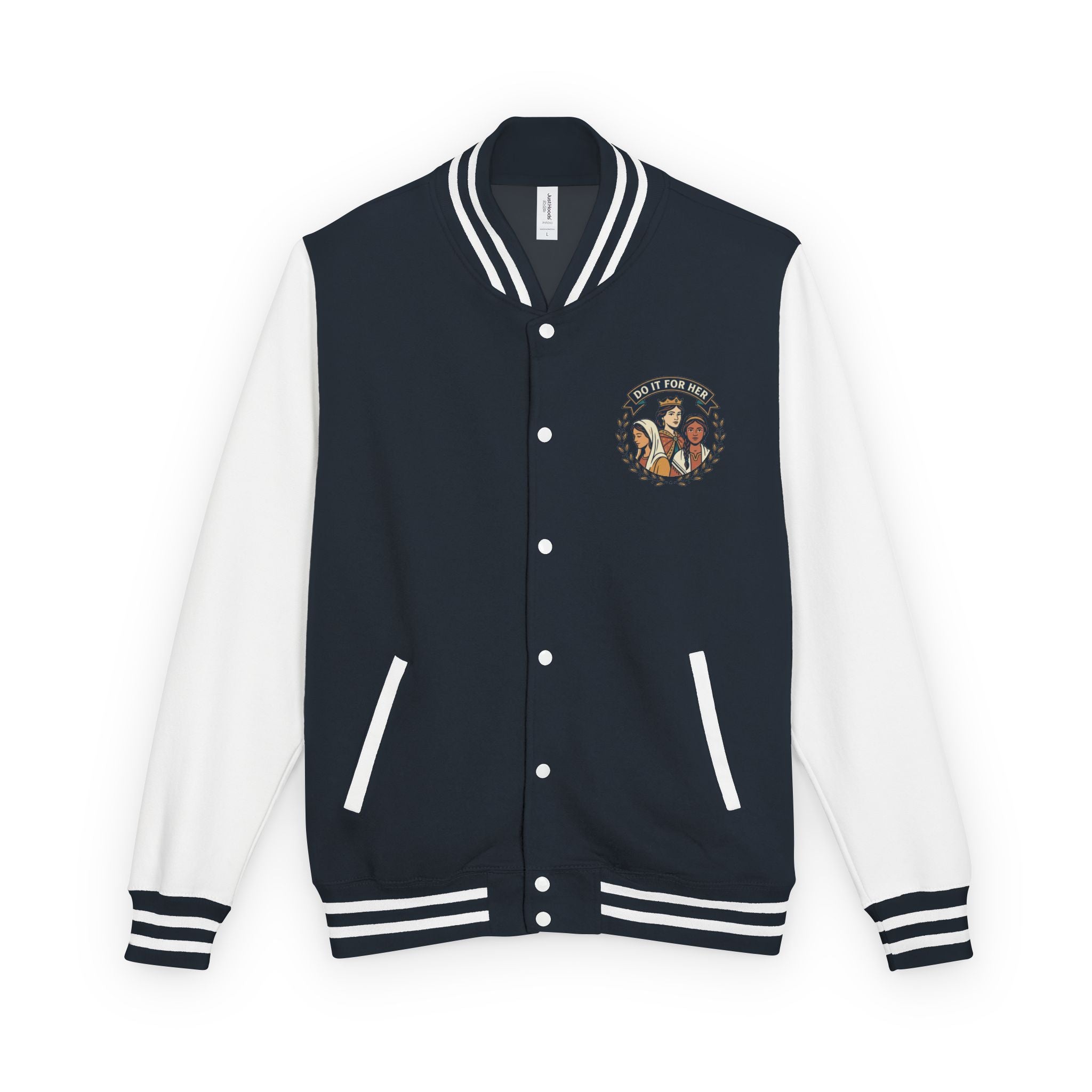 Letterman Jacket — Christian Girl Autumn Floral Chest Design