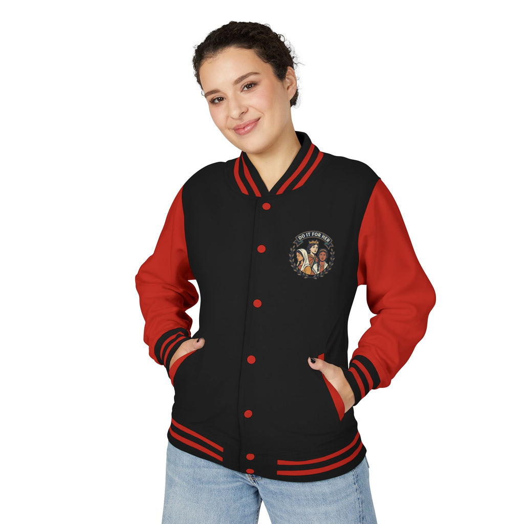 Letterman Jacket — Christian Girl Autumn Floral Chest Design