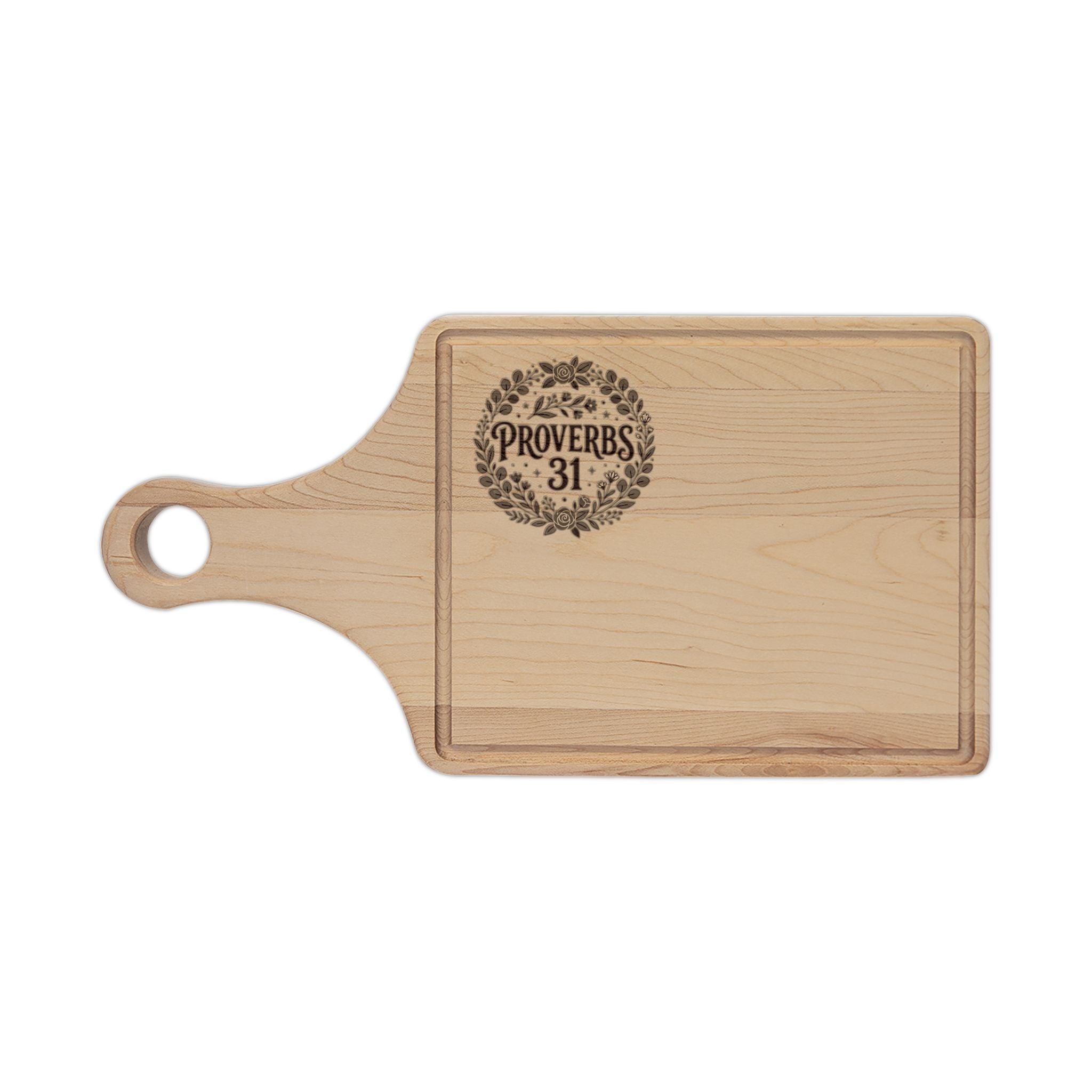 Proverbs 31 Engraved Wooden Cutting Board — Rustic Decorative Serving & Cheese Board