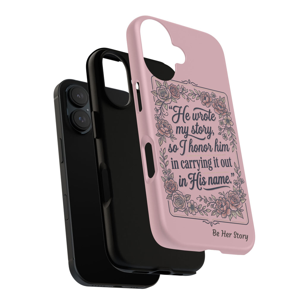 Floral Scripture iPhone Case — “He Wrote My Story” Christian Phone Case