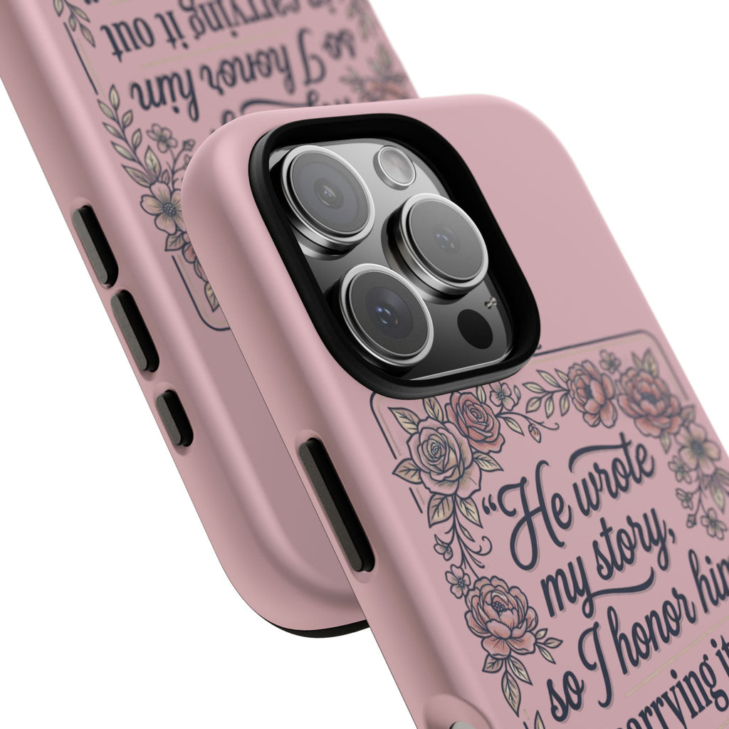 Floral Scripture iPhone Case — “He Wrote My Story” Christian Phone Case