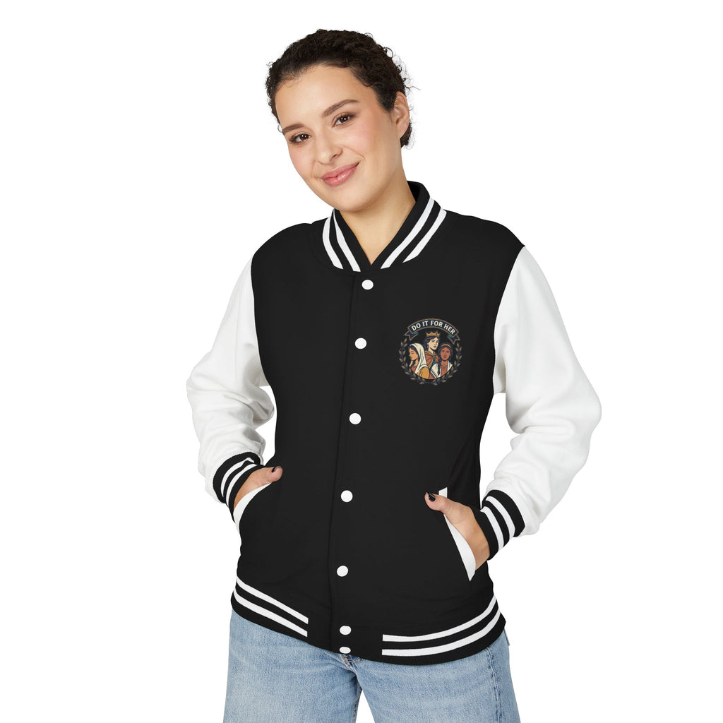 Letterman Jacket — Christian Girl Autumn Floral Chest Design