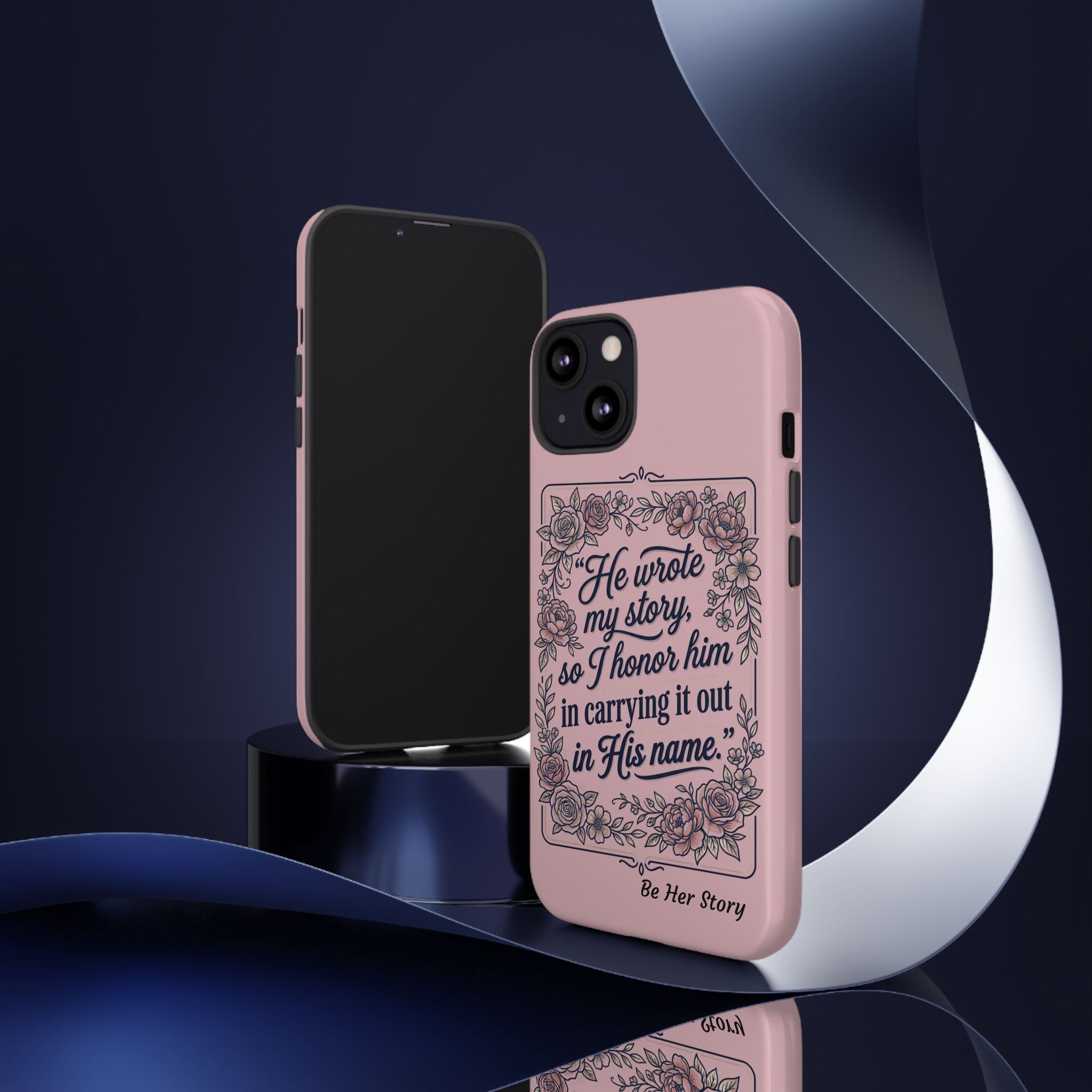 Floral Scripture iPhone Case — “He Wrote My Story” Christian Phone Case
