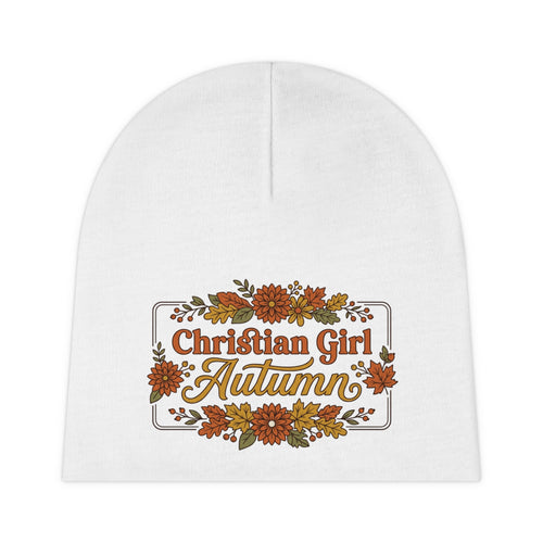 Christian Girl Autumn Baby Beanie – Fall Floral Newborn Hat