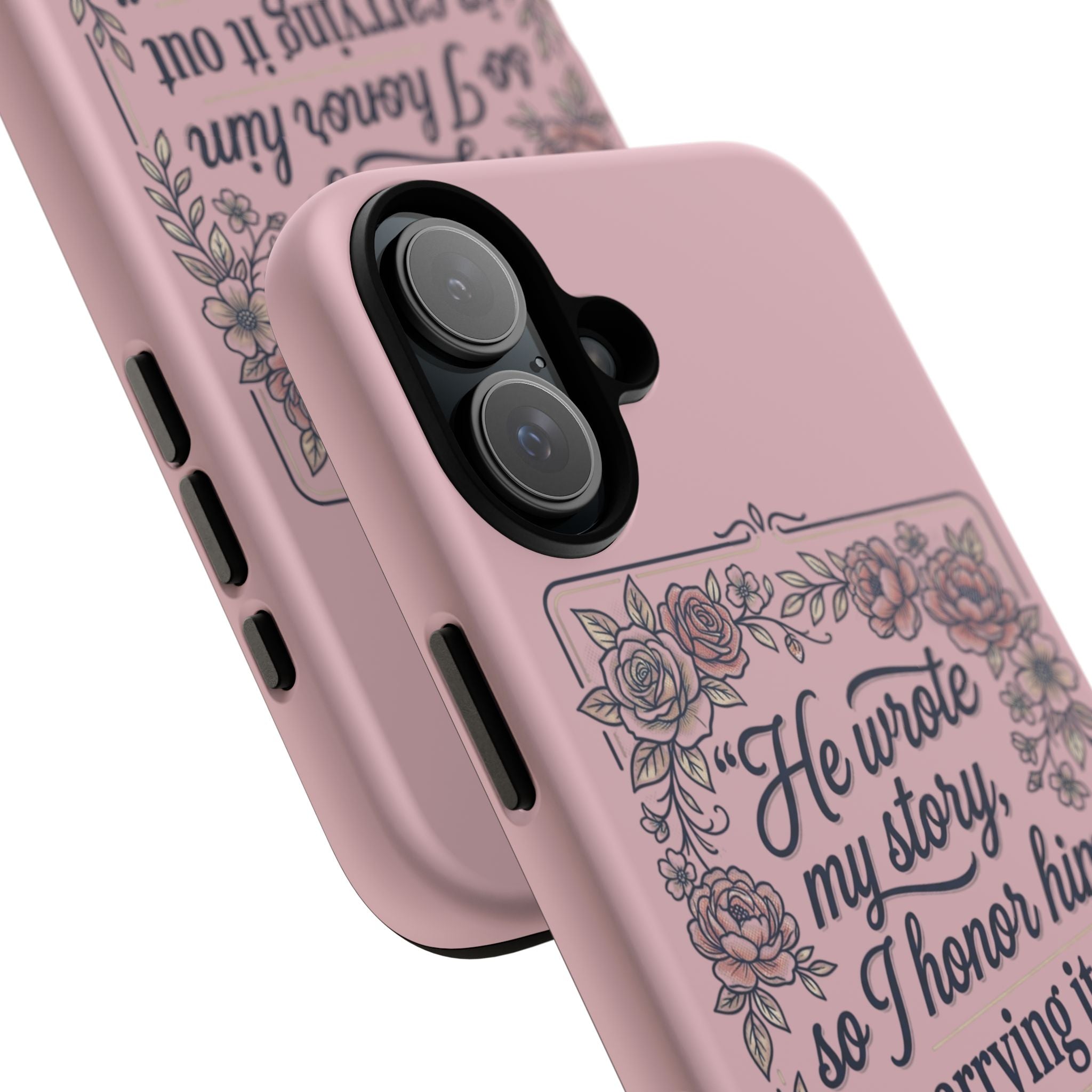 Floral Scripture iPhone Case — “He Wrote My Story” Christian Phone Case