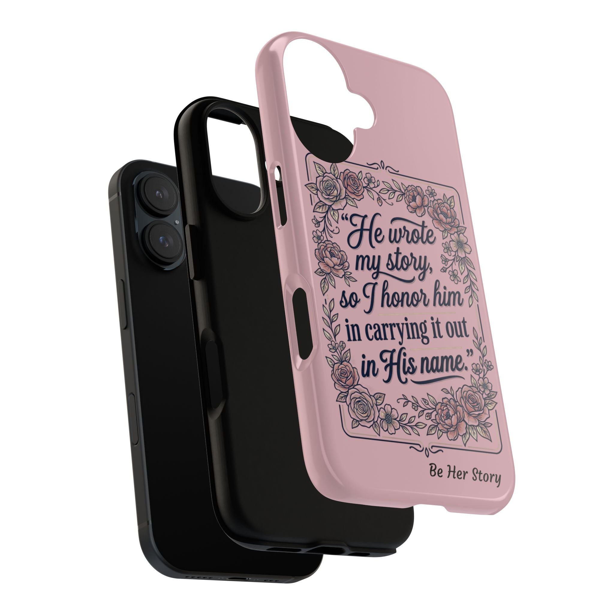 Floral Scripture iPhone Case — “He Wrote My Story” Christian Phone Case