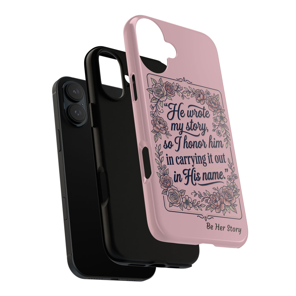 Floral Scripture iPhone Case — “He Wrote My Story” Christian Phone Case