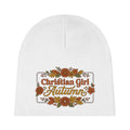Christian Girl Autumn Baby Beanie – Fall Floral Newborn Hat