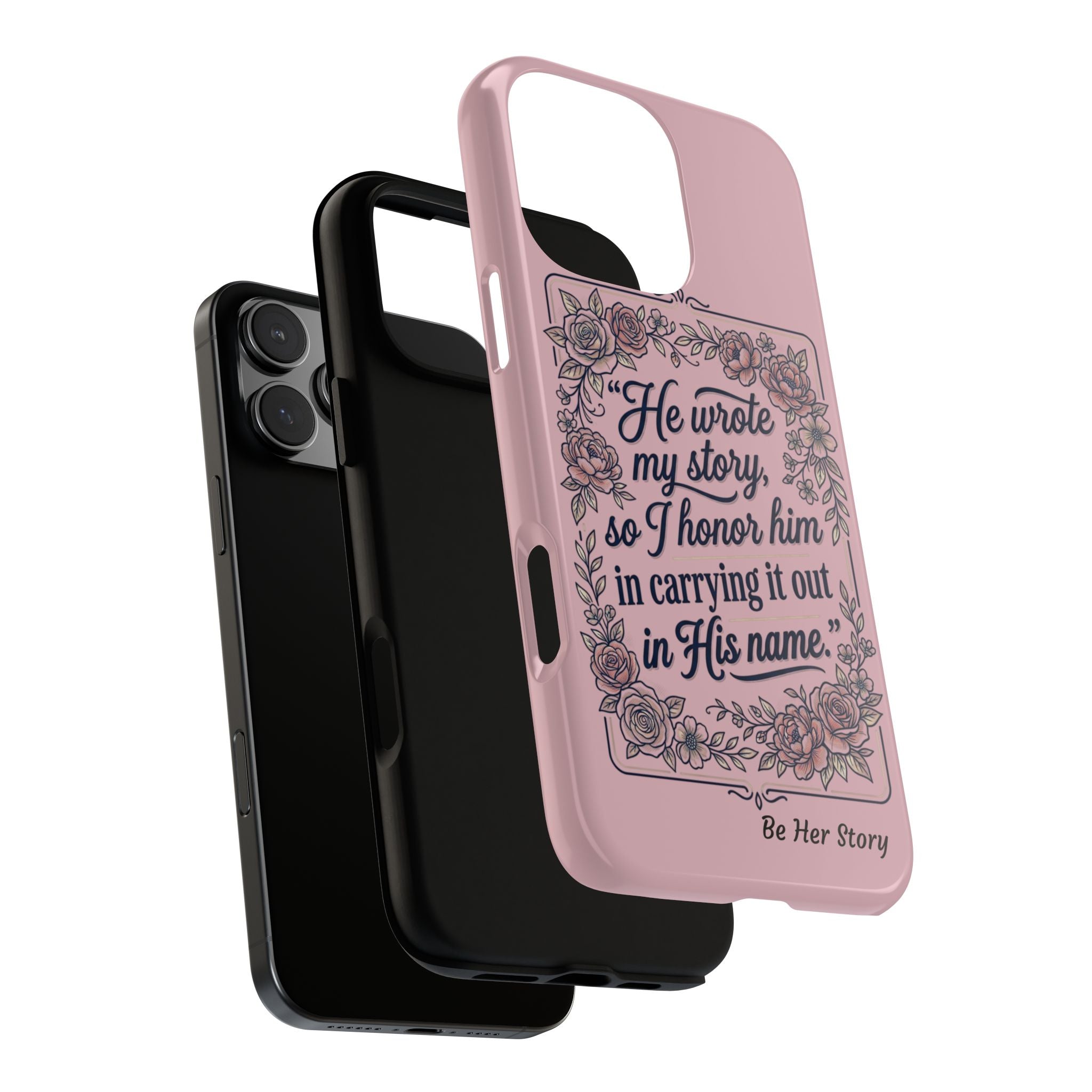 Floral Scripture iPhone Case — “He Wrote My Story” Christian Phone Case