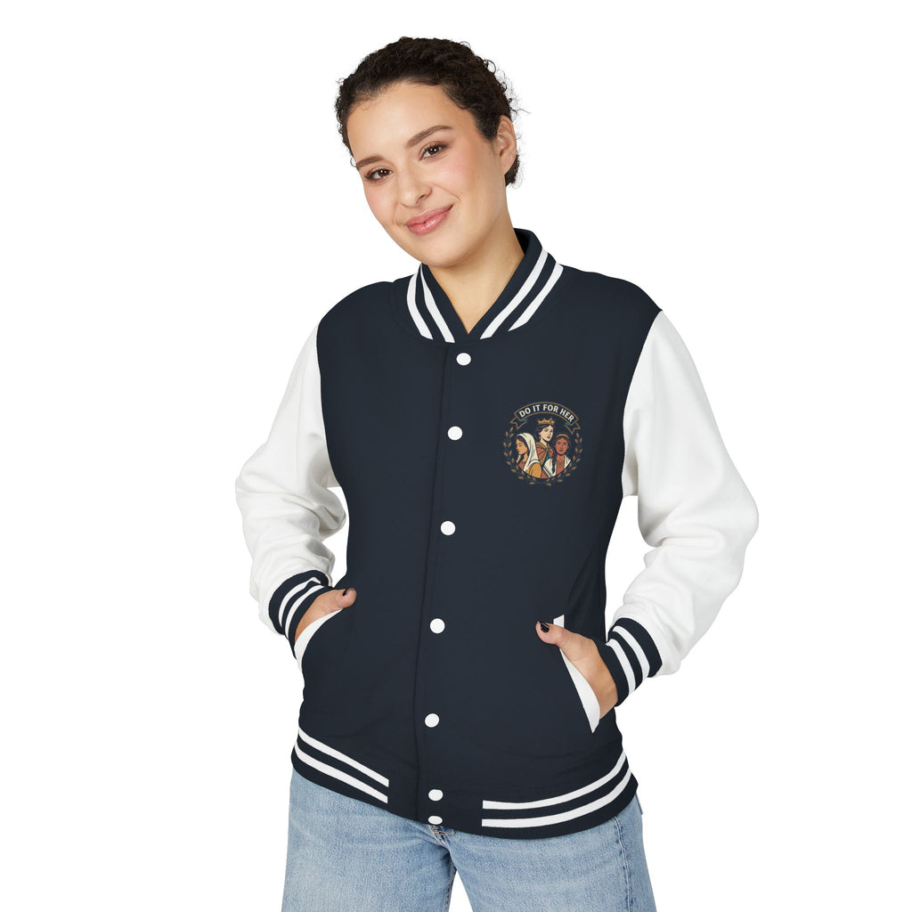 Letterman Jacket — Christian Girl Autumn Floral Chest Design