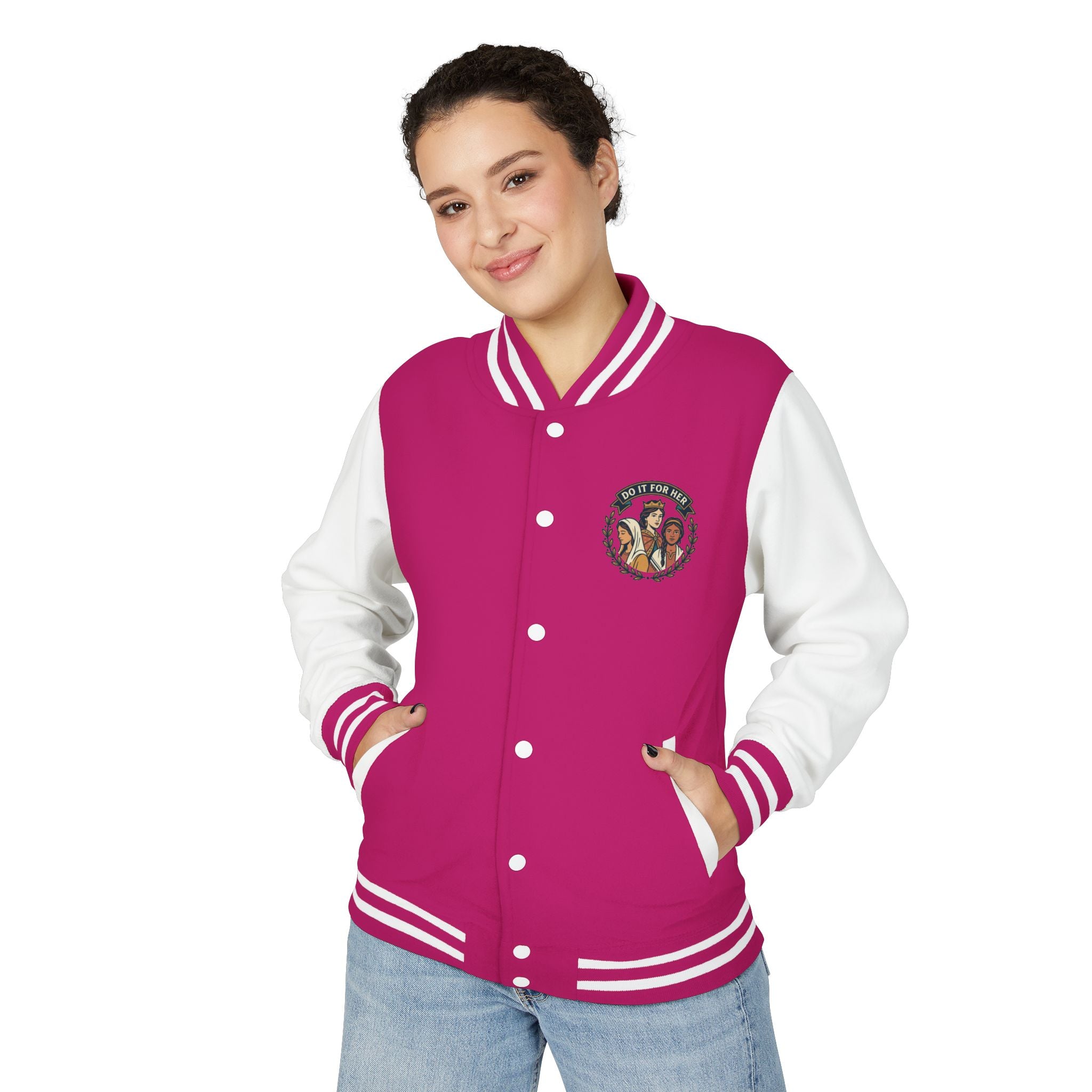 Letterman Jacket — Christian Girl Autumn Floral Chest Design