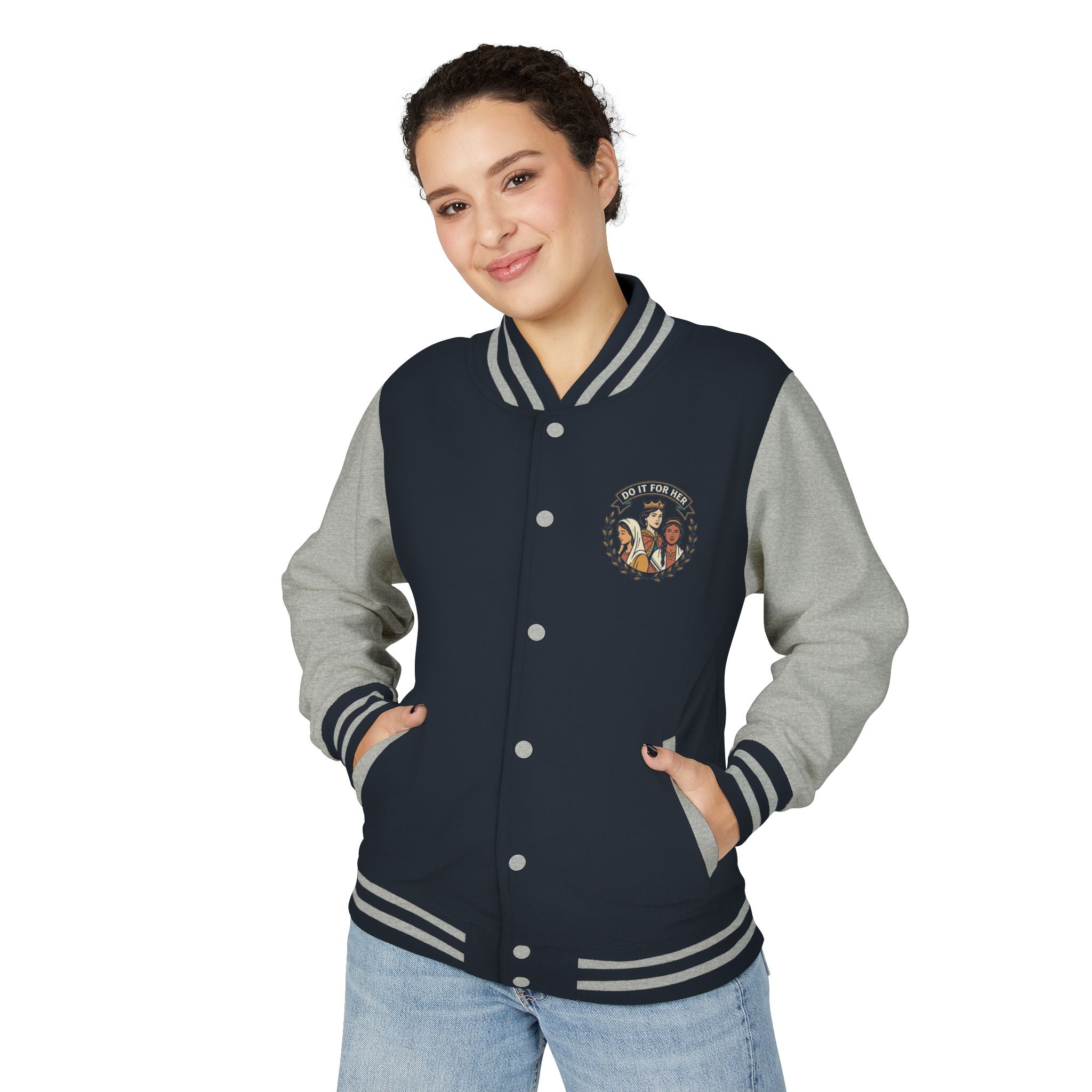 Letterman Jacket — Christian Girl Autumn Floral Chest Design