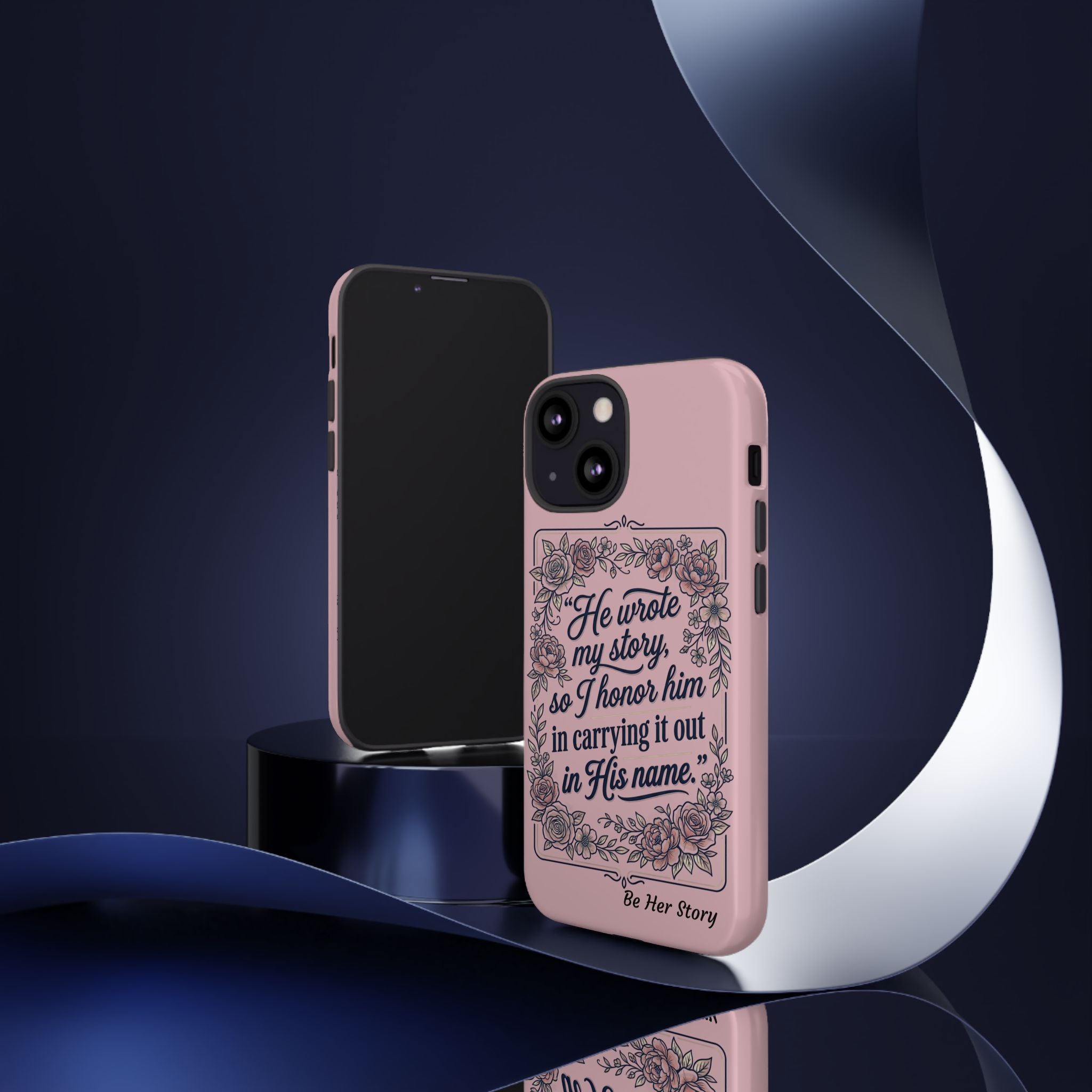 Floral Scripture iPhone Case — “He Wrote My Story” Christian Phone Case