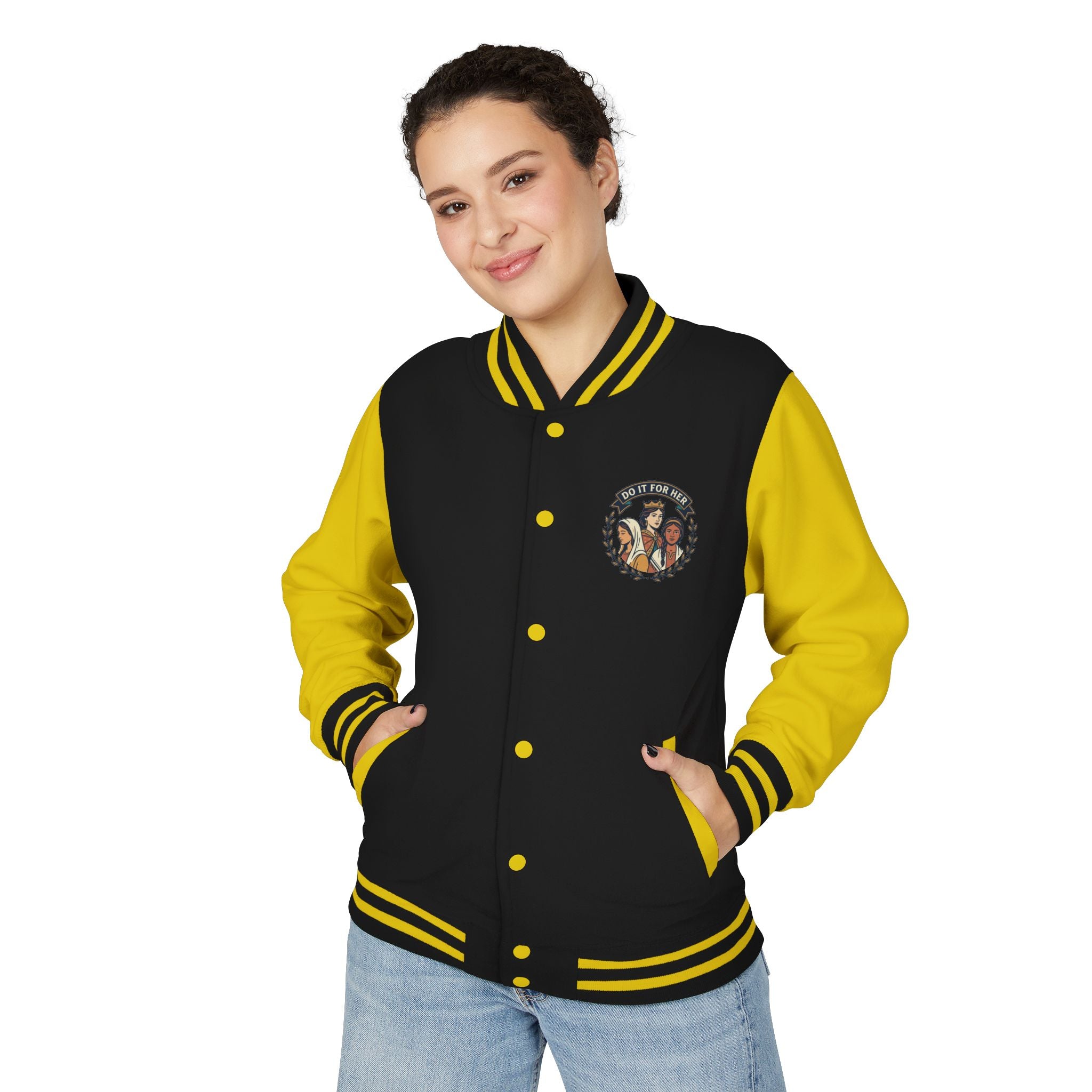 Letterman Jacket — Christian Girl Autumn Floral Chest Design