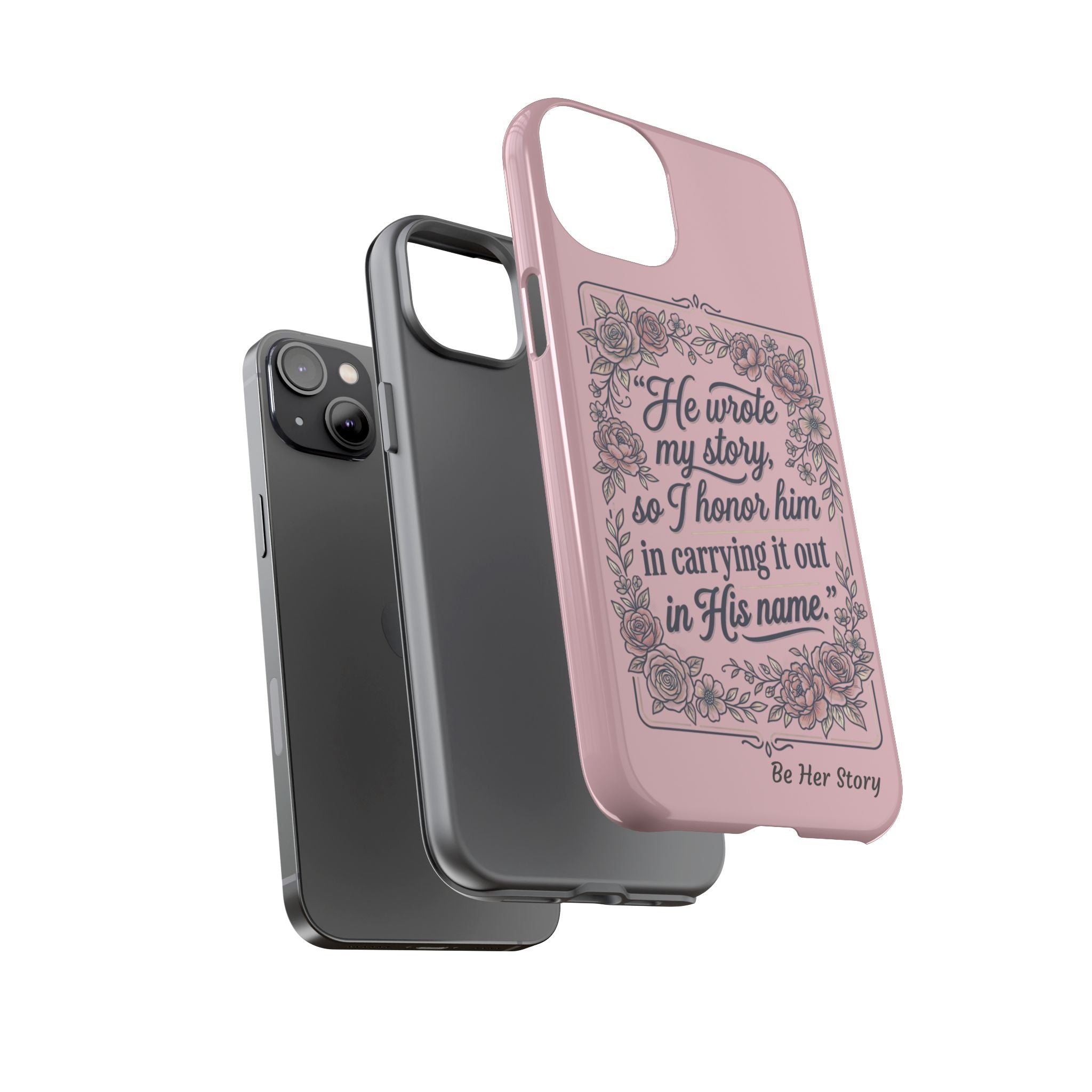 Floral Scripture iPhone Case — “He Wrote My Story” Christian Phone Case