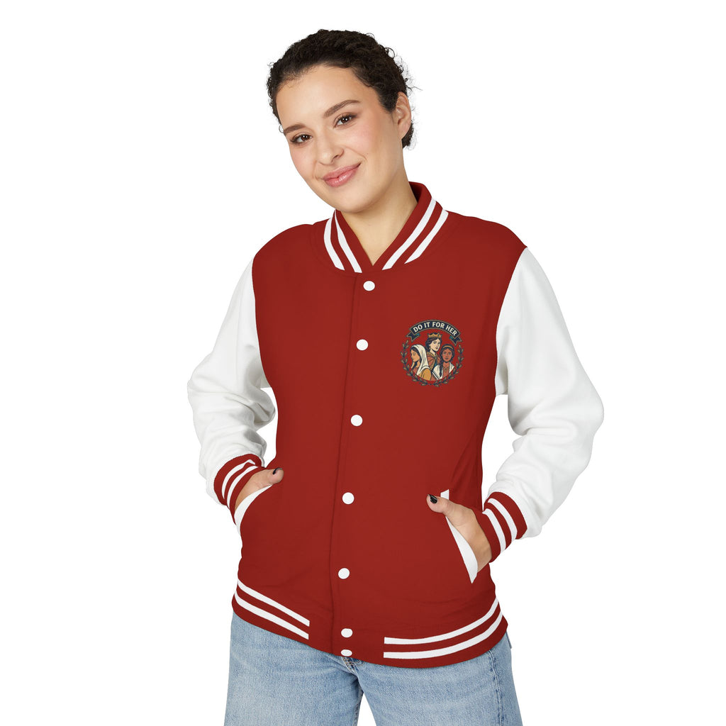 Letterman Jacket — Christian Girl Autumn Floral Chest Design