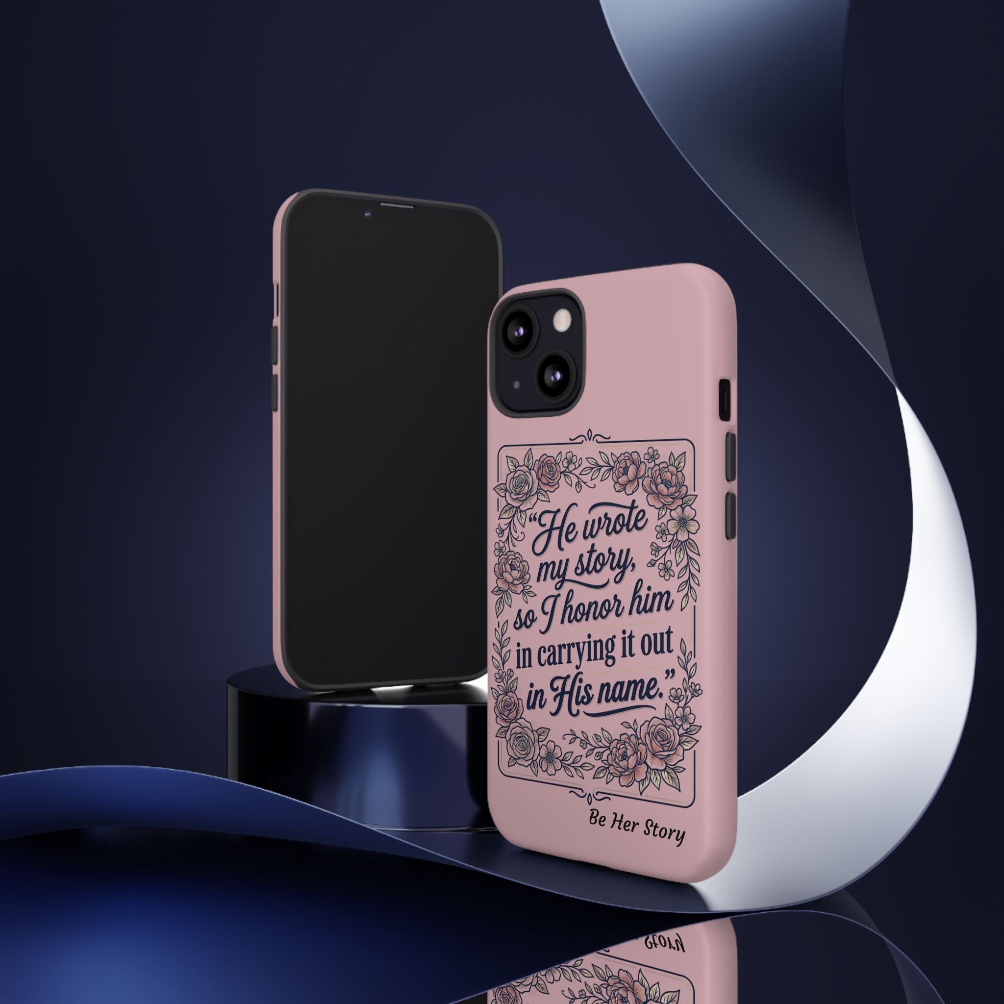 Floral Scripture iPhone Case — “He Wrote My Story” Christian Phone Case