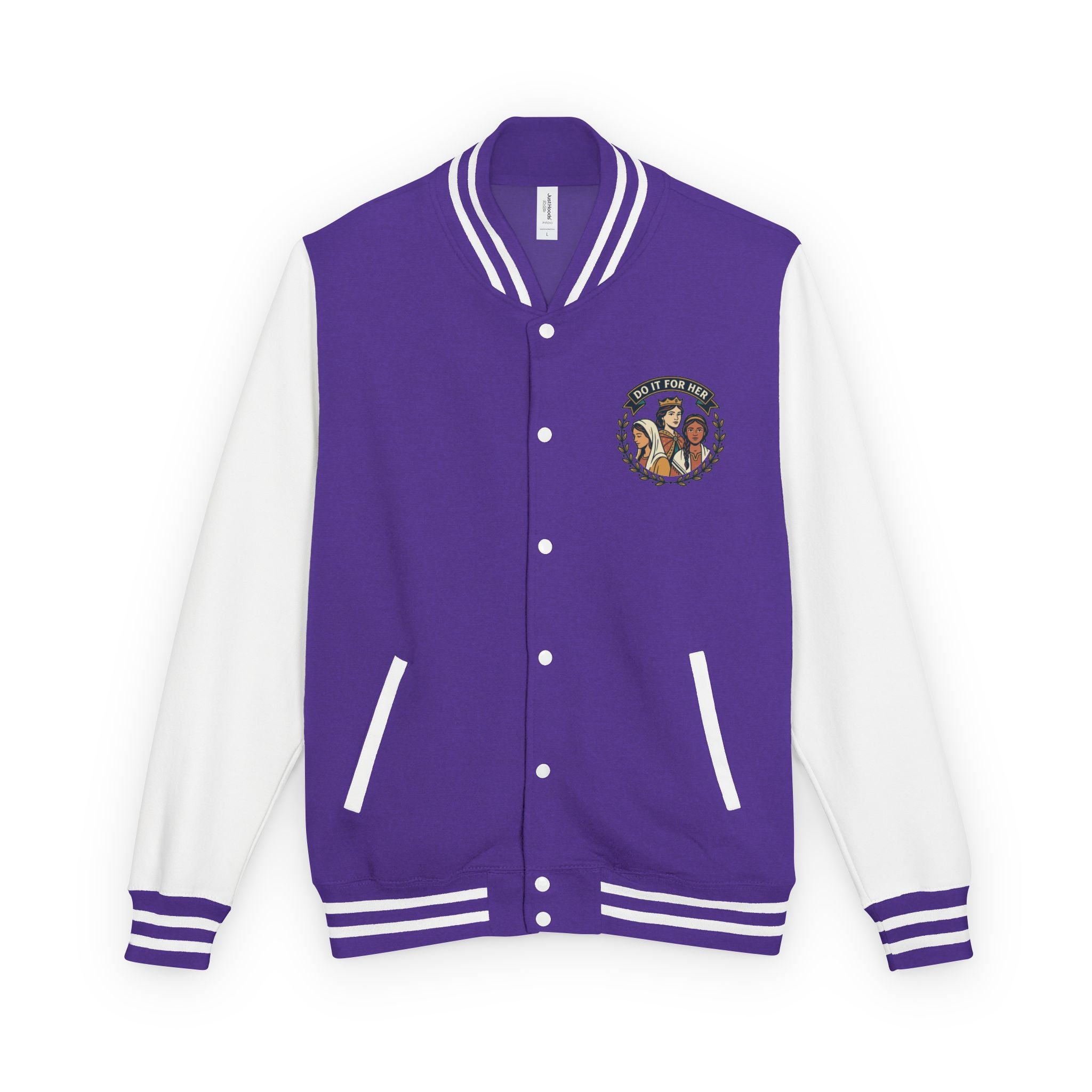 Letterman Jacket — Christian Girl Autumn Floral Chest Design