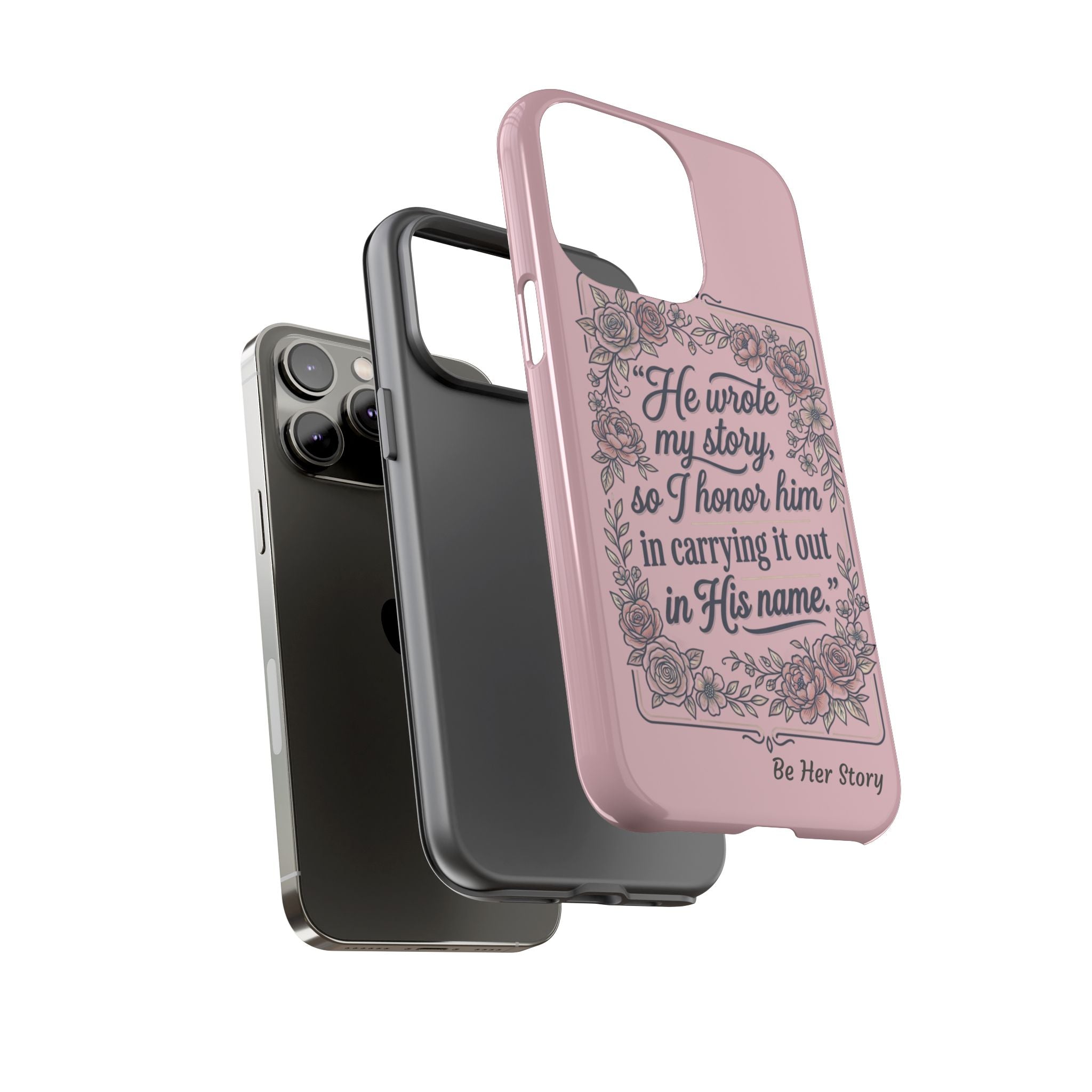 Floral Scripture iPhone Case — “He Wrote My Story” Christian Phone Case