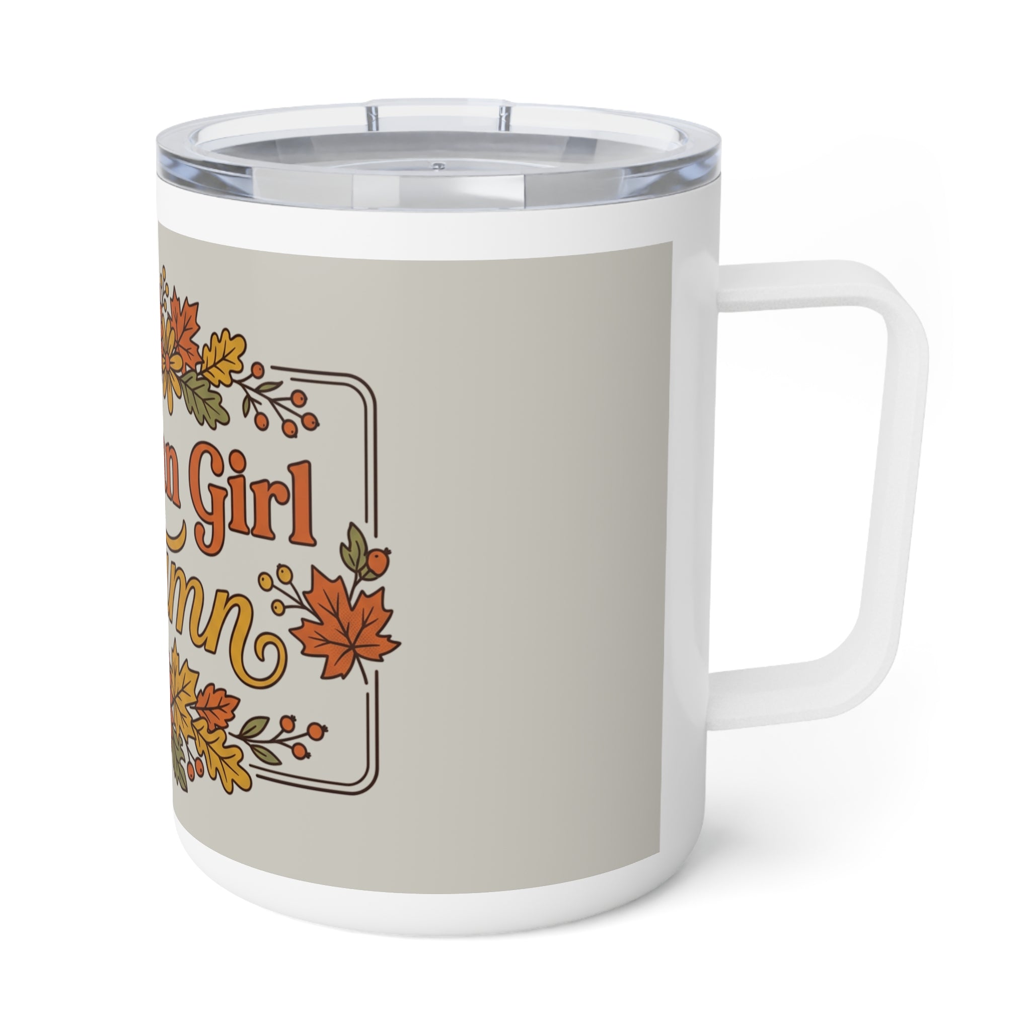 Insulated Mug — "Christian Girl Autumn" Floral Travel Cup