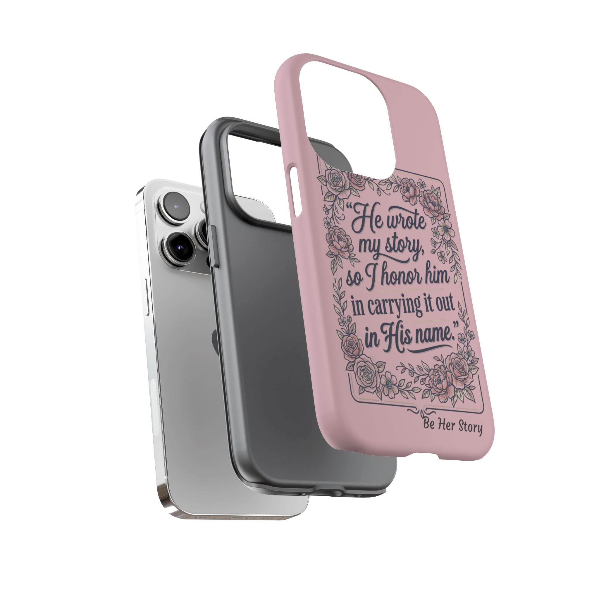 Floral Scripture iPhone Case — “He Wrote My Story” Christian Phone Case