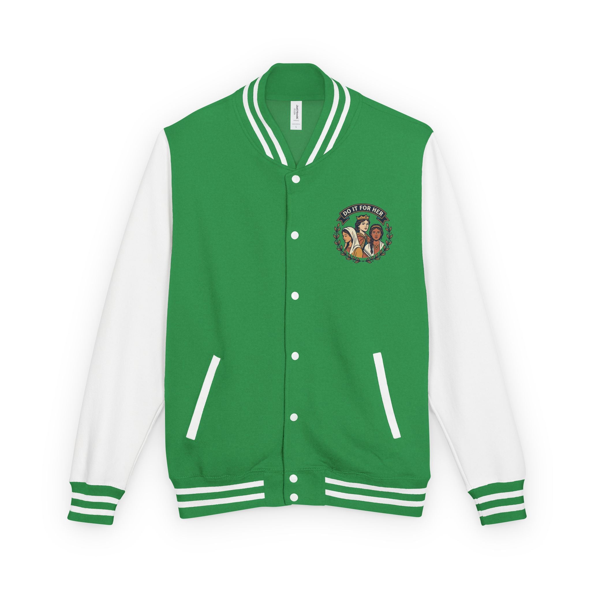Letterman Jacket — Christian Girl Autumn Floral Chest Design