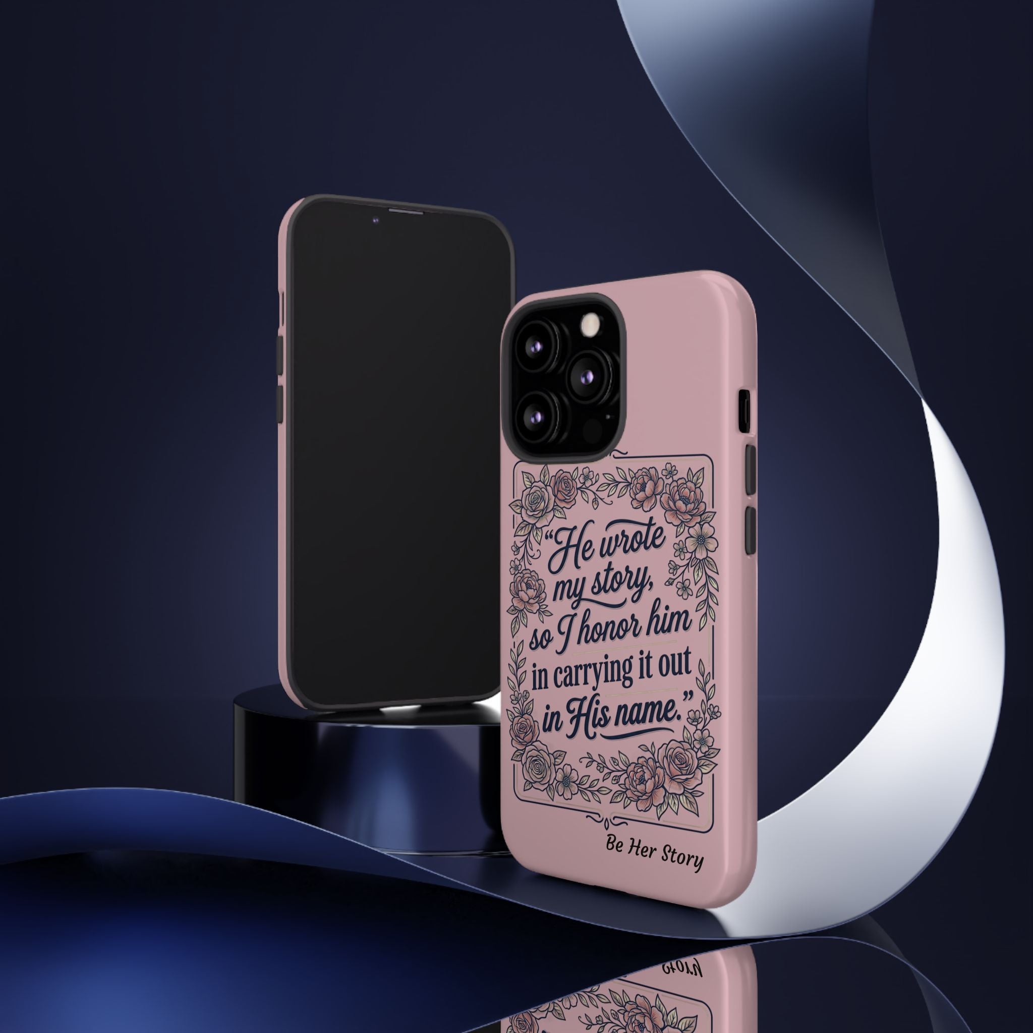 Floral Scripture iPhone Case — “He Wrote My Story” Christian Phone Case