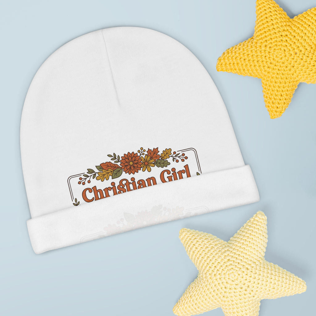 Christian Girl Autumn Baby Beanie – Fall Floral Newborn Hat