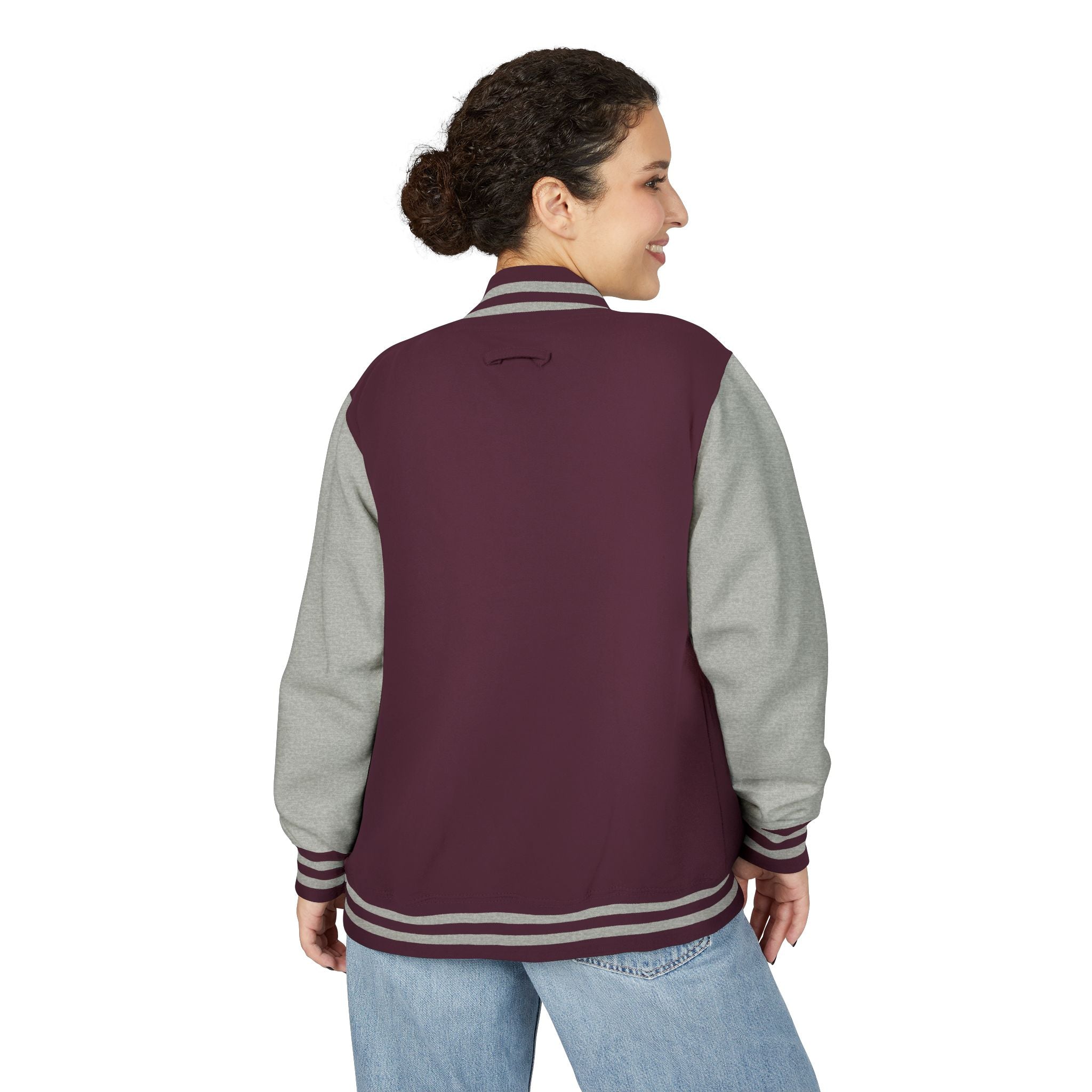 Letterman Jacket — Christian Girl Autumn Floral Chest Design