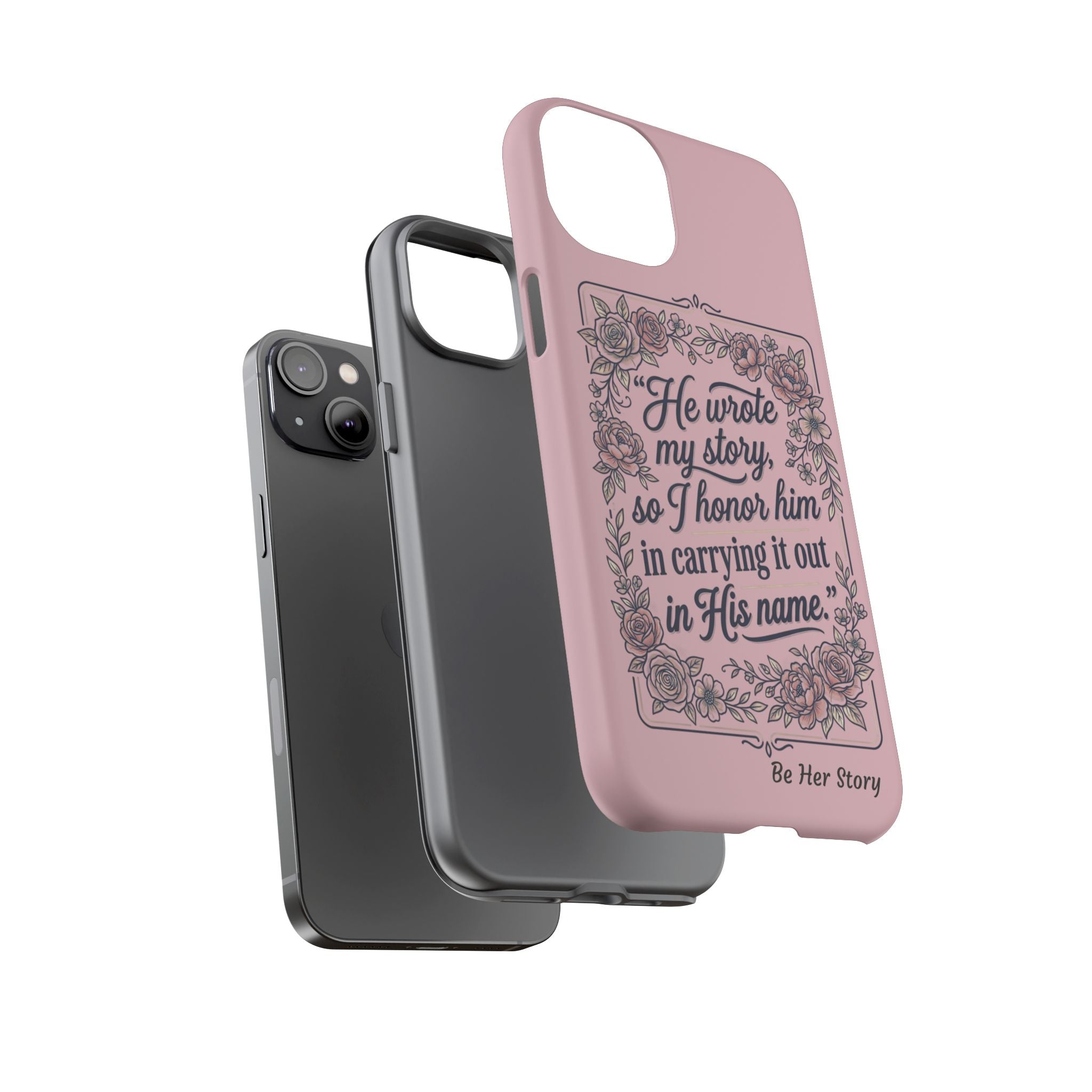 Floral Scripture iPhone Case — “He Wrote My Story” Christian Phone Case