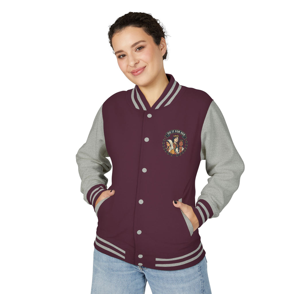 Letterman Jacket — Christian Girl Autumn Floral Chest Design