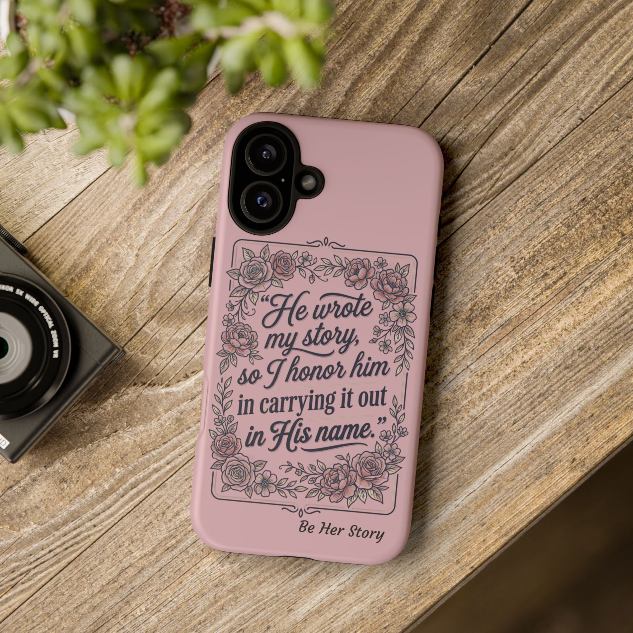 Floral Scripture iPhone Case — “He Wrote My Story” Christian Phone Case