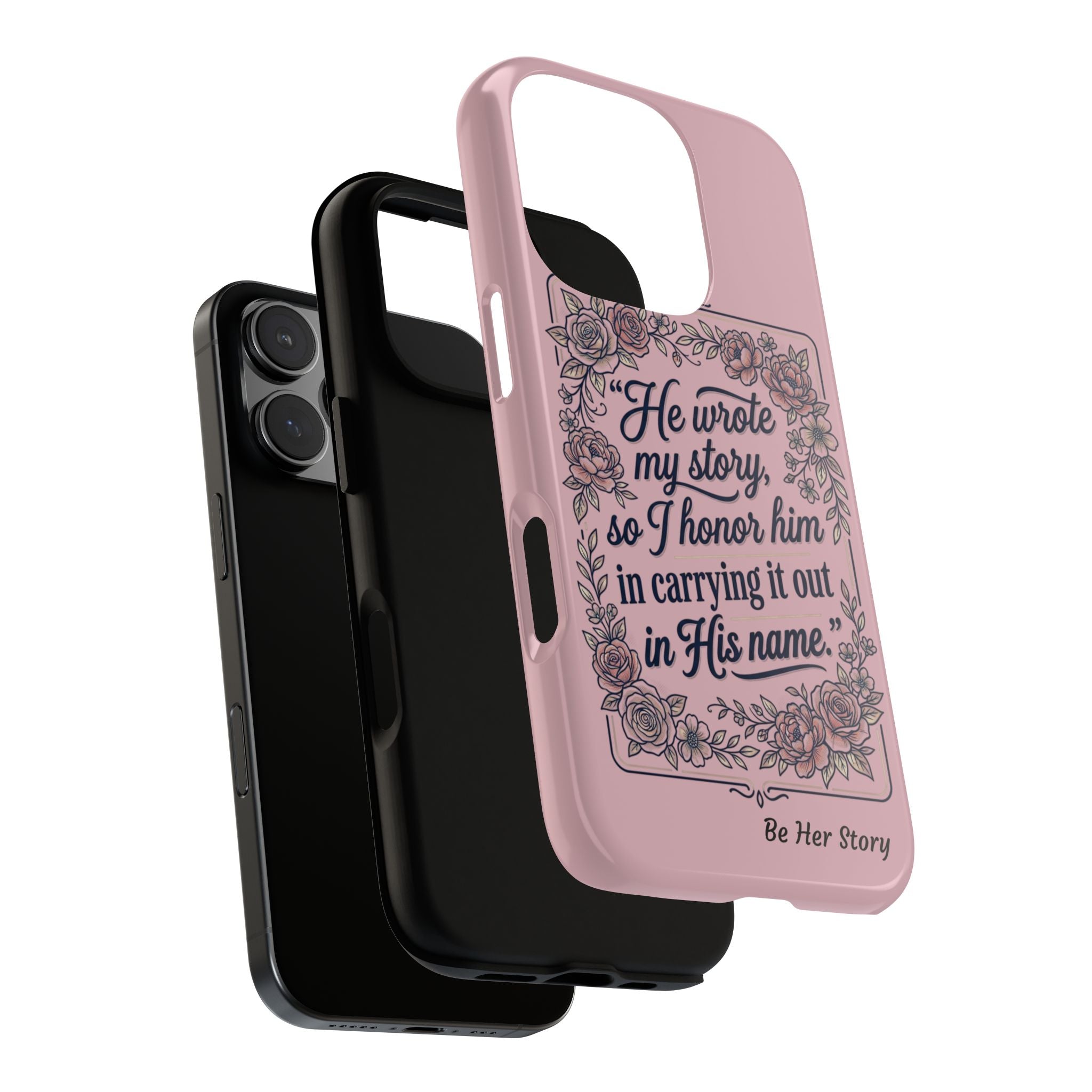 Floral Scripture iPhone Case — “He Wrote My Story” Christian Phone Case