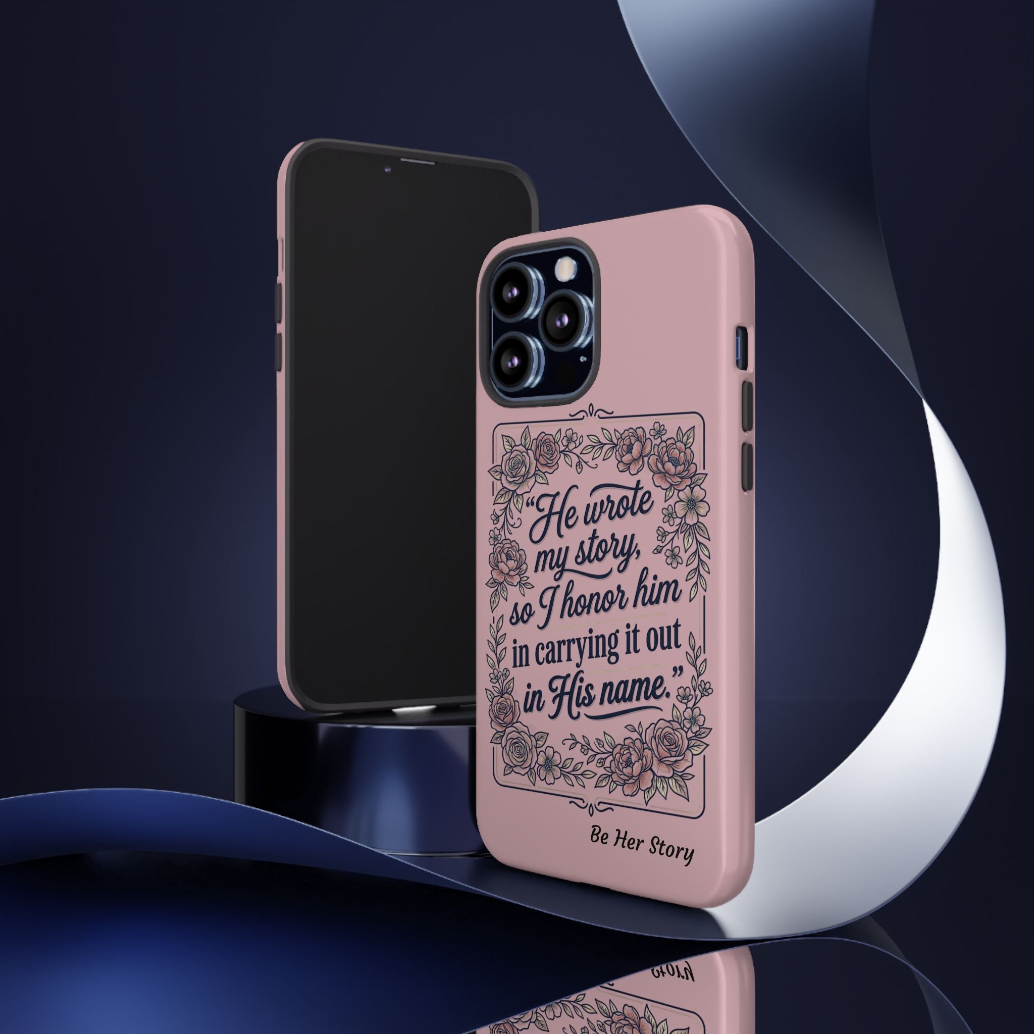 Floral Scripture iPhone Case — “He Wrote My Story” Christian Phone Case