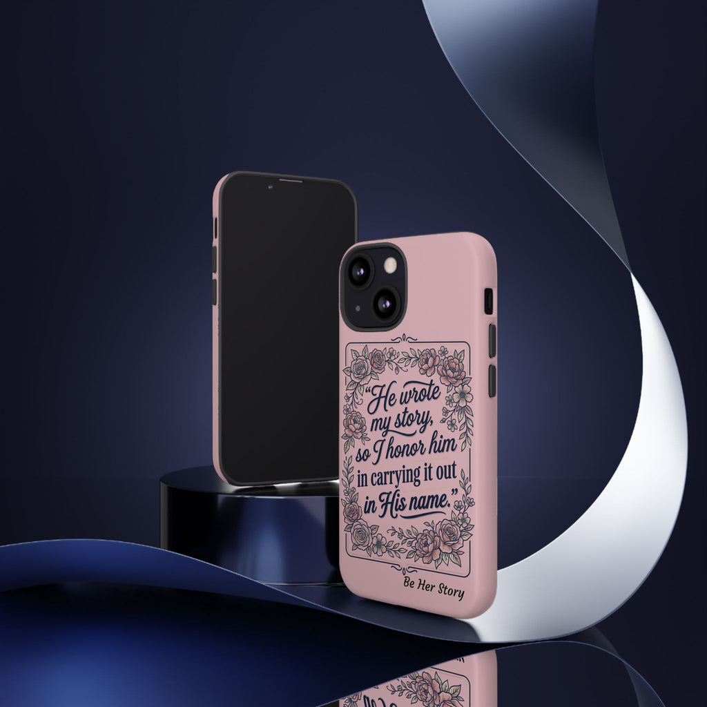 Floral Scripture iPhone Case — “He Wrote My Story” Christian Phone Case