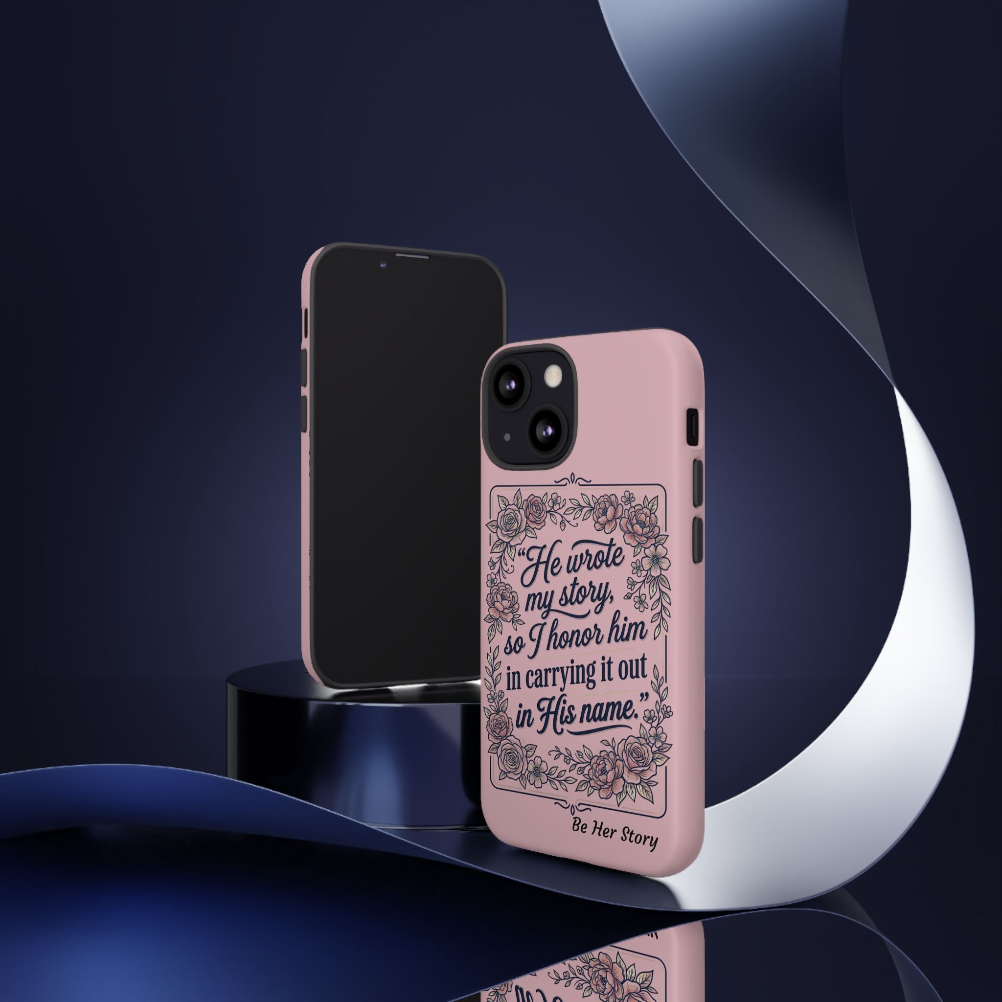 Floral Scripture iPhone Case — “He Wrote My Story” Christian Phone Case