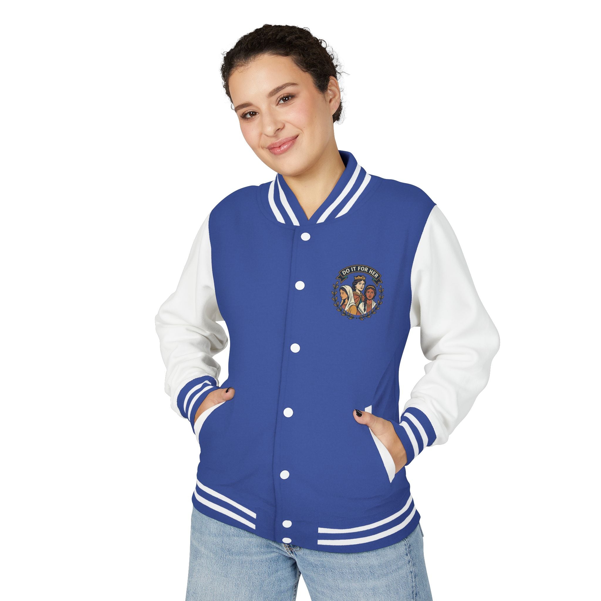 Letterman Jacket — Christian Girl Autumn Floral Chest Design