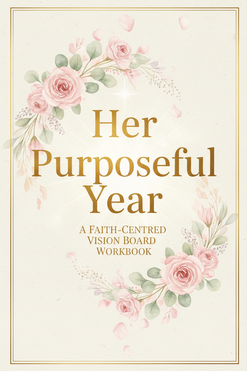 Her Purposeful Year: A Faith-Centered Vision Board Workbook cover